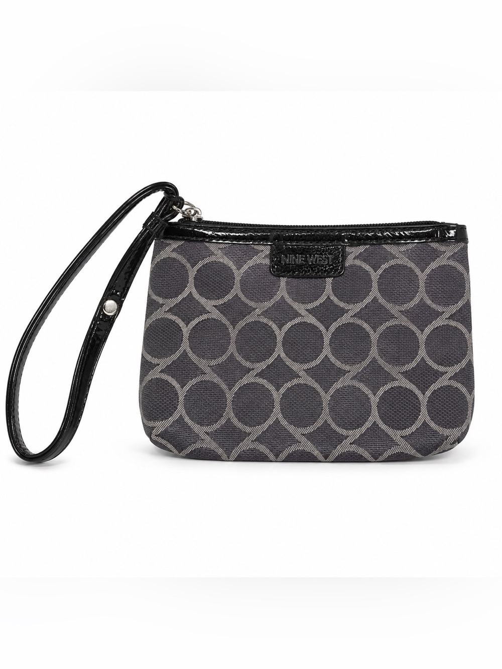Nine West Gray Wristlet Zip Pouch Wallet Clutch Small Purse